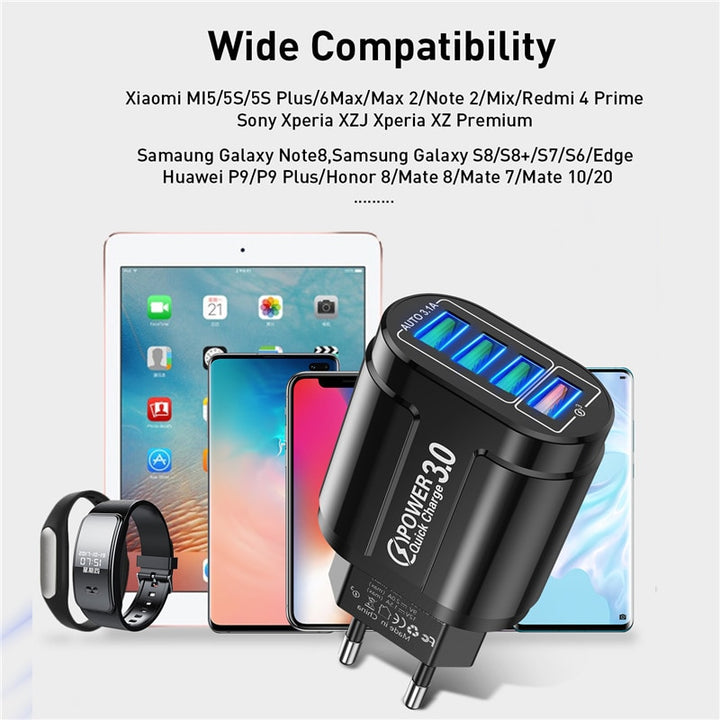 Carregador Super Charger, USLION 48W USB Para iPhone 14 13, Samsung, Xiaomi, Mobile.