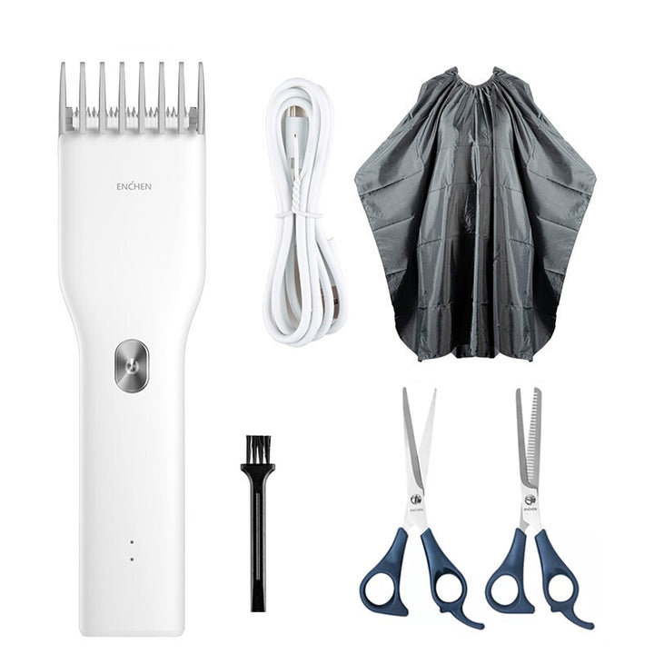 Máquina de cortar cabelo elétrica profissional ENCHEN, Boost USB, sem fio, recarregável.