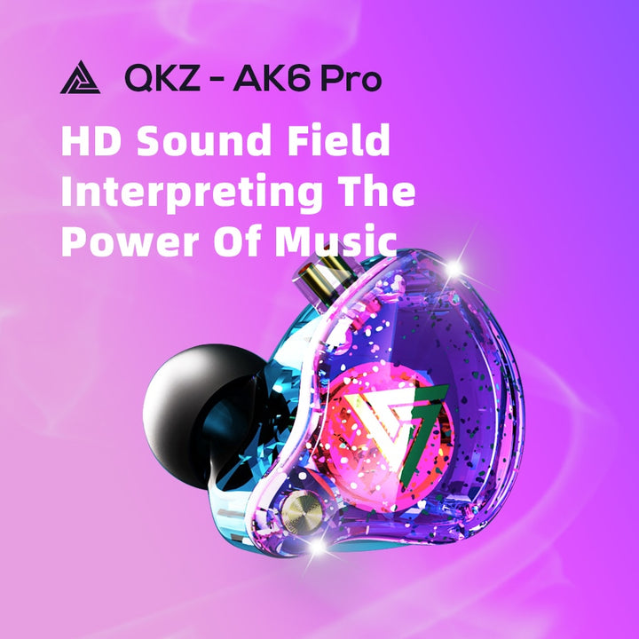 Fone de Ouvido Dinâmico QKZ AK6 Pro, EDX Pro, 1DD HIFI, ZST X
