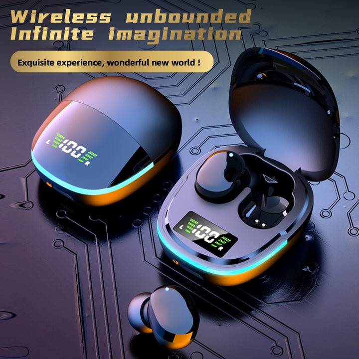Fones de ouvido sem fio TWS G9S, Bluetooth 5.1, à prova d'água, com redução de ruído.