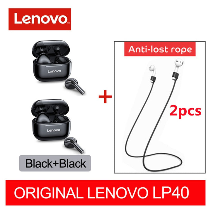 Fones de ouvido originais Lenovo LP40 Pro TWS sem fio Bluetooth 5.1.